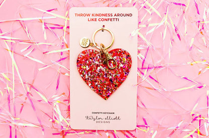 Confetti Heart Keychain