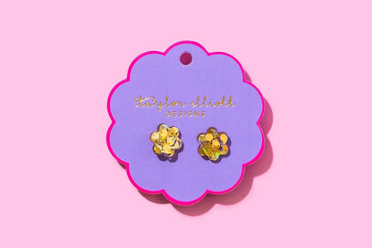 Confetti Yellow Stud Earrings