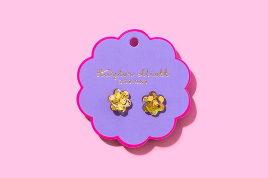 Confetti Yellow Stud Earrings