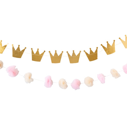 Crowns & Pom Pom Princess Banner