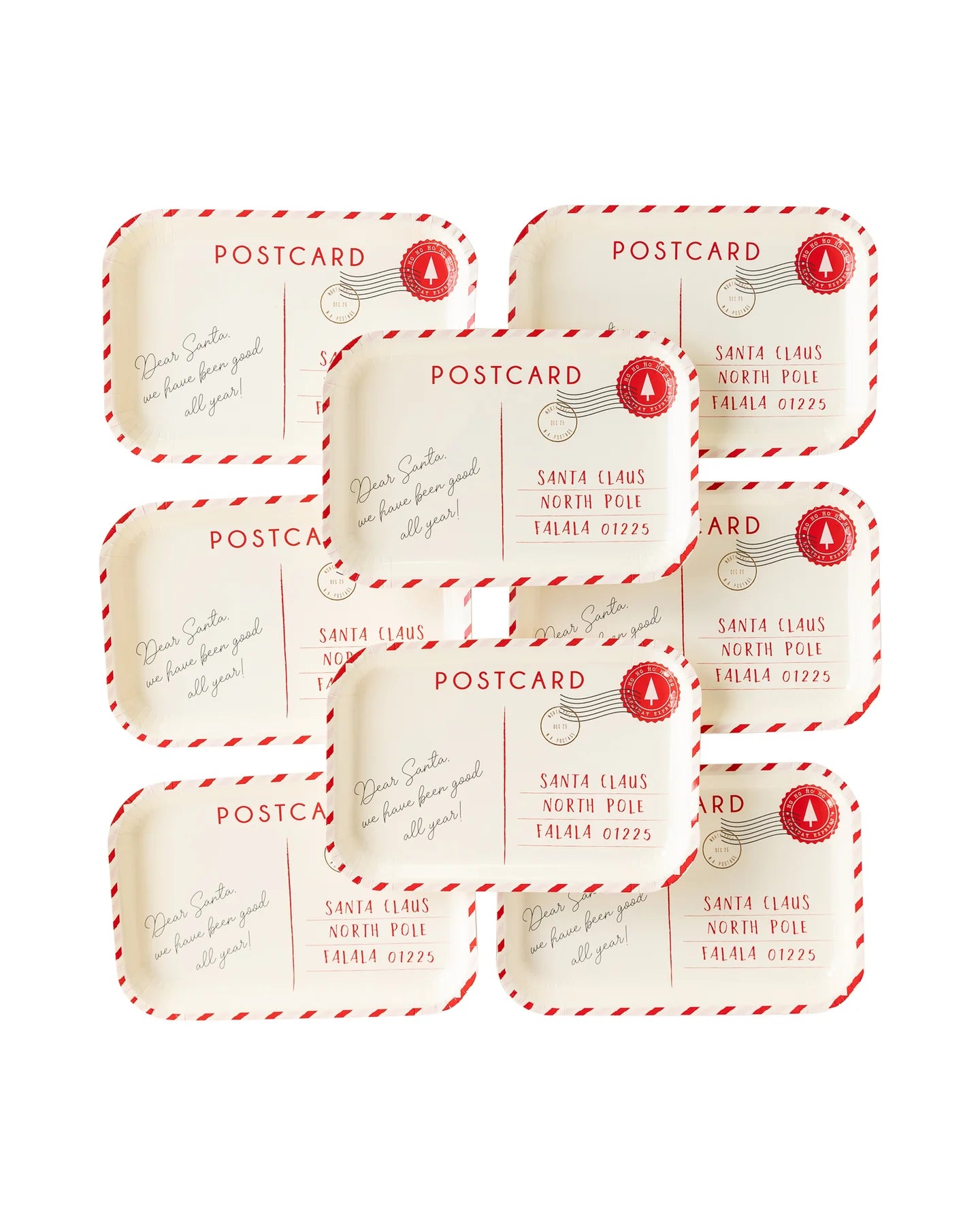 Dear Santa Postcard Plates