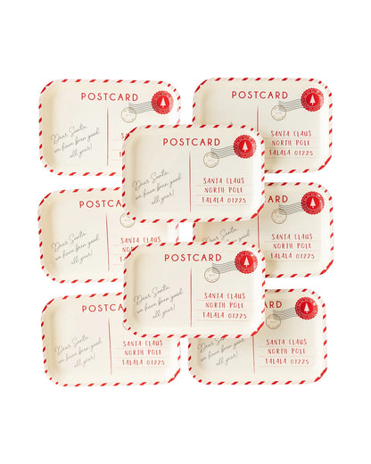 Dear Santa Postcard Plates