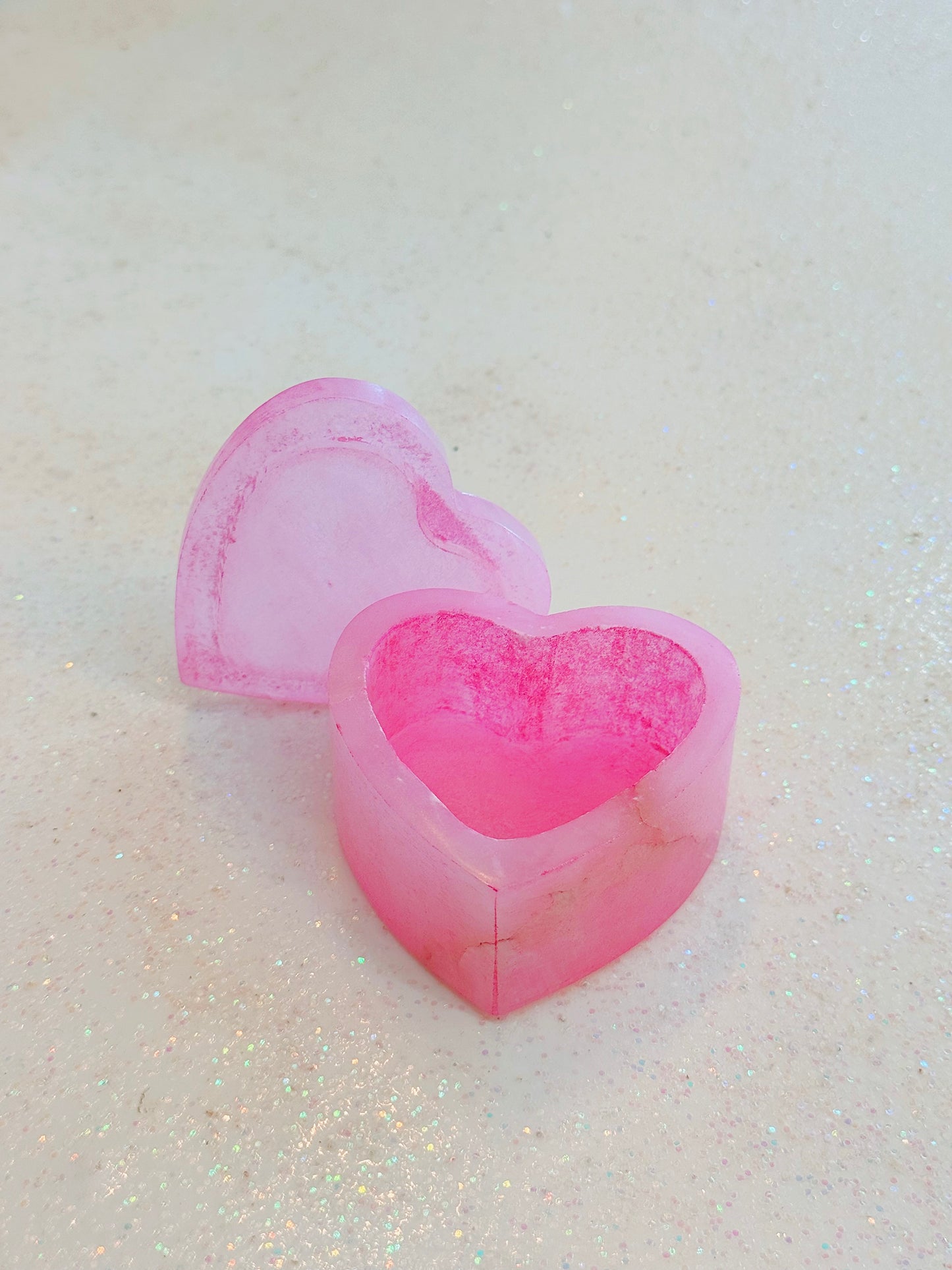 Pink Alabaster Heart Box | Small