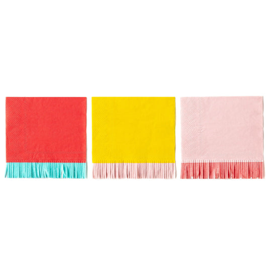 Colorful Fringe Cocktail Napkins