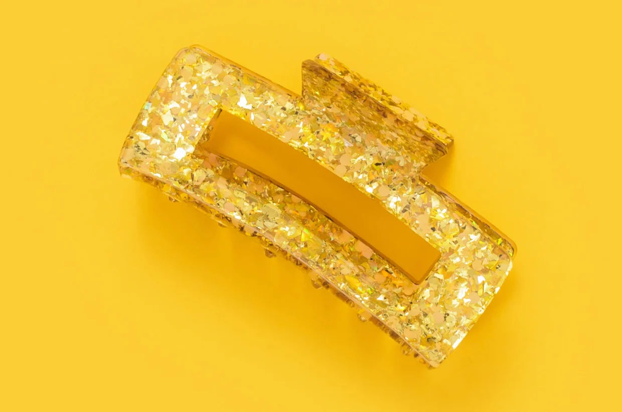 Gold Confetti Claw Clip