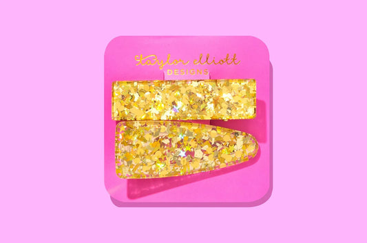 Gold Confetti Hair Clip Set