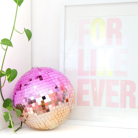 Gold and Pink Gradient Disco Ball