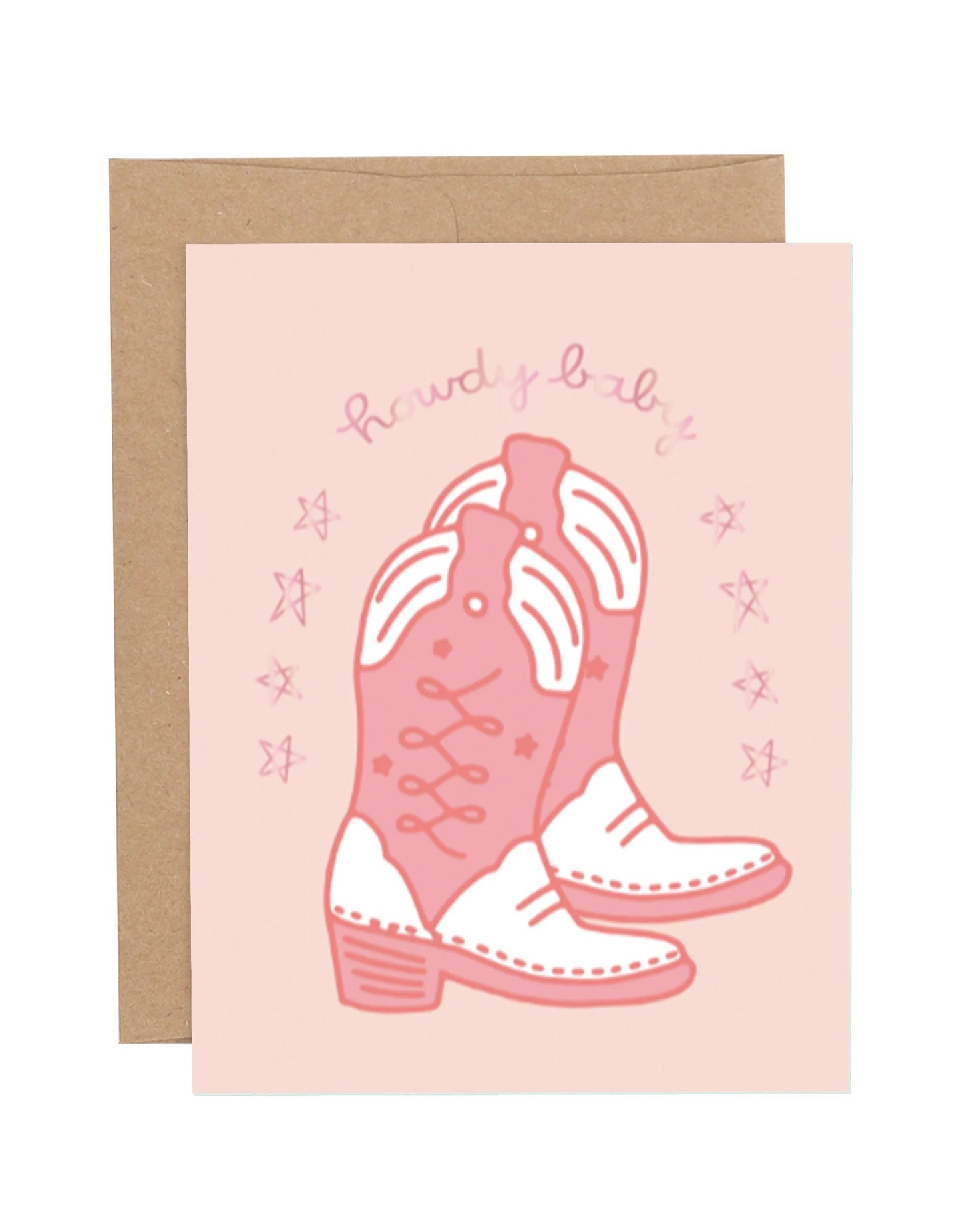 Howdy Baby Card (Pink)