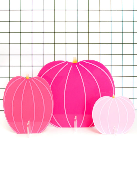 Acrylic Pumpkins - Pink Set