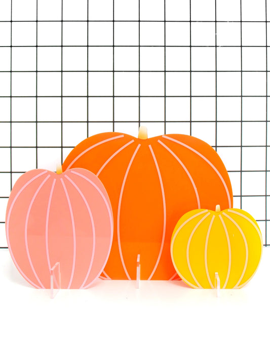 Acrylic Pumpkins - Orange Set