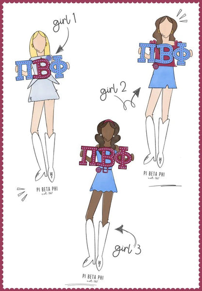 Pi Beta Phi Acrylic Shelfie