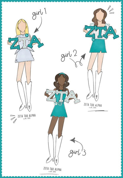 Zeta Tau Alpha Acrylic Shelfie