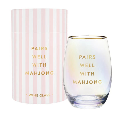 Pairs Well With Mahjong Wine Glass