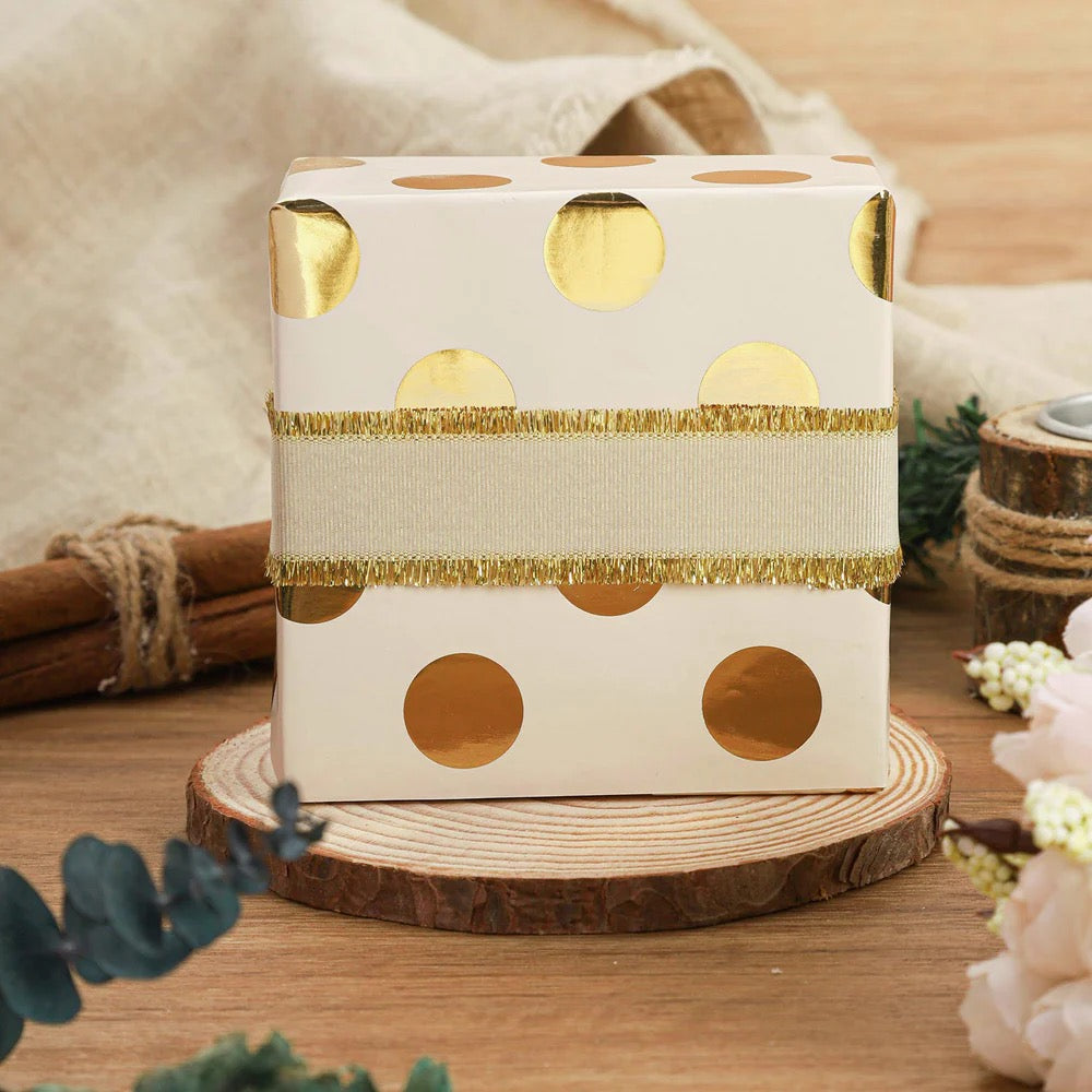 Metallic Gold Dots Wrapping Paper