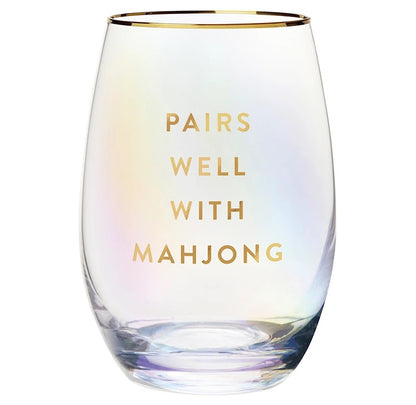 Pairs Well With Mahjong Wine Glass