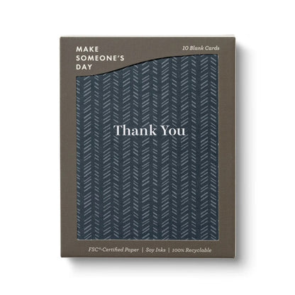 Quilted Navy Thank You Card Set
