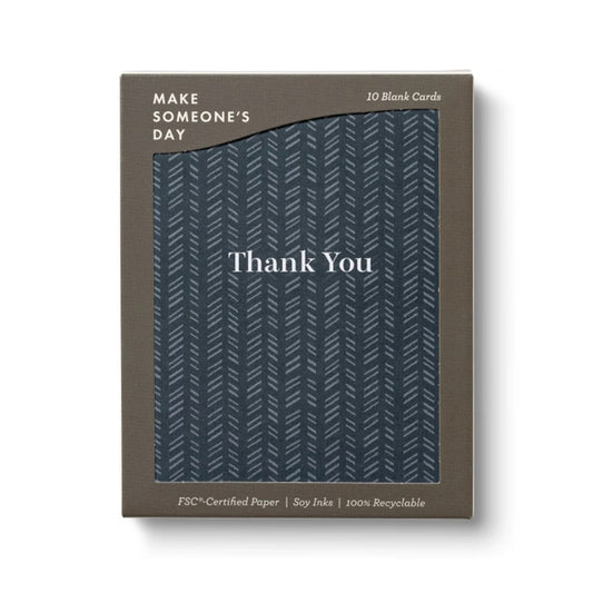 Quilted Navy Thank You Card Set