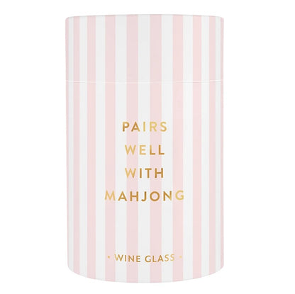 Pairs Well With Mahjong Wine Glass