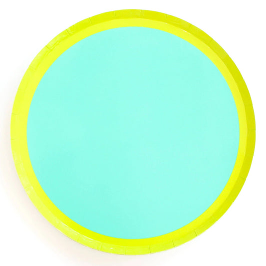 Turquoise & Lime Color Blocked Plate