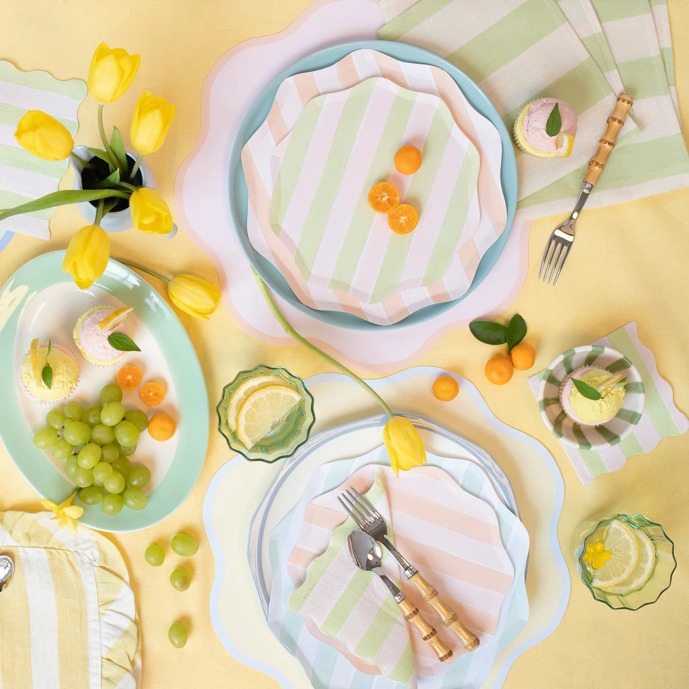 Pastel Stripe Dinner Plates