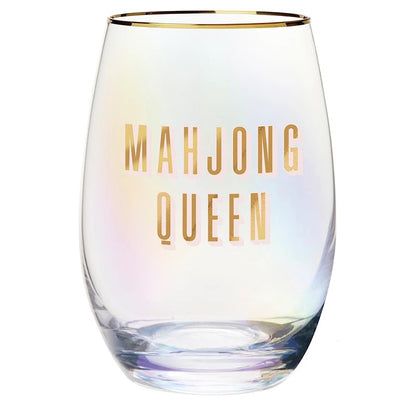 Mahjong Queen Wine Glass