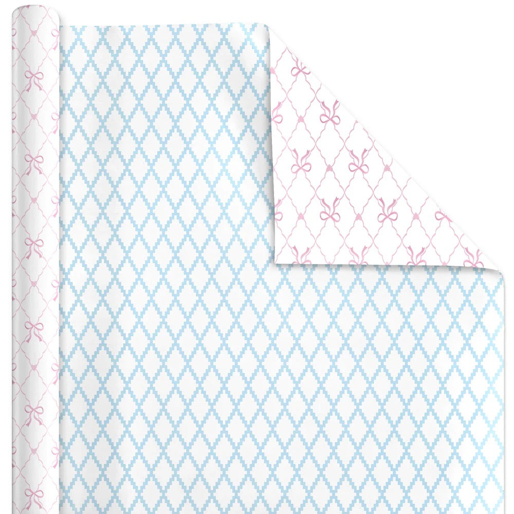 Reversible Pink & Blue Wrapping Paper