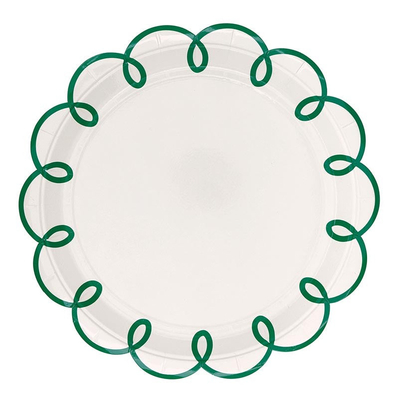 Green Scalloped Plates