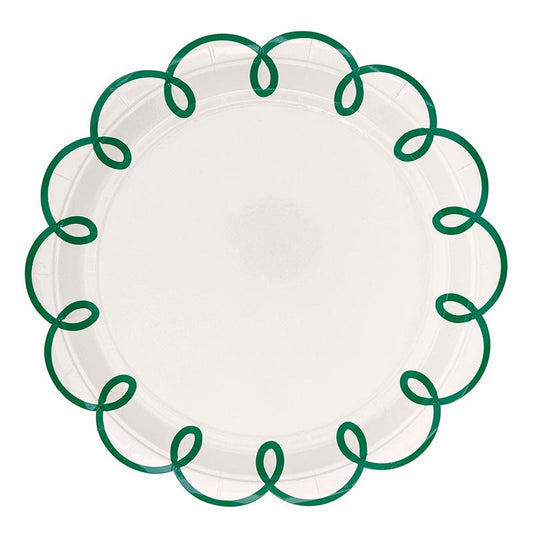 Green Scalloped Plates