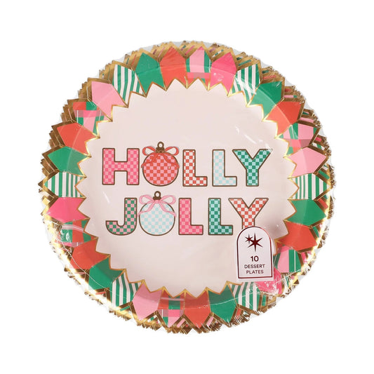 Holly Jolly Dessert Plate