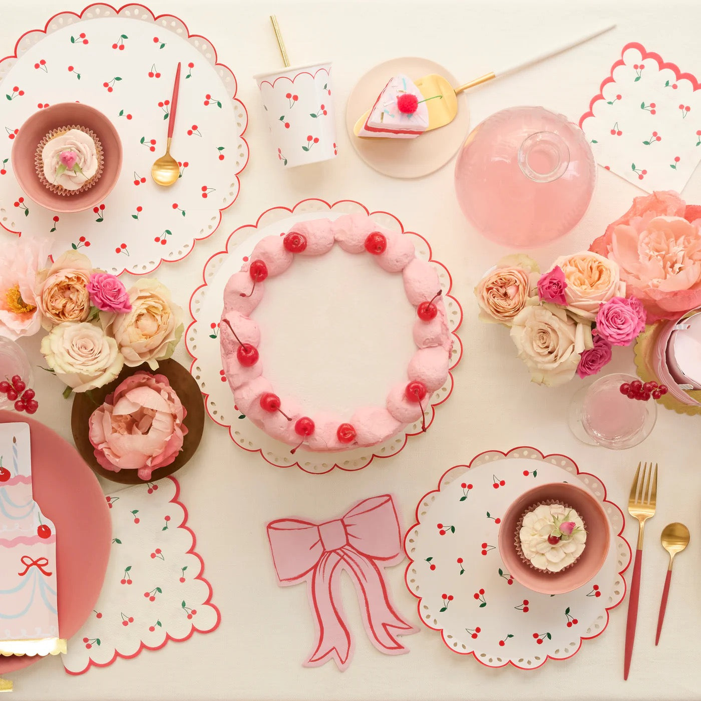 Pink Bow Napkins