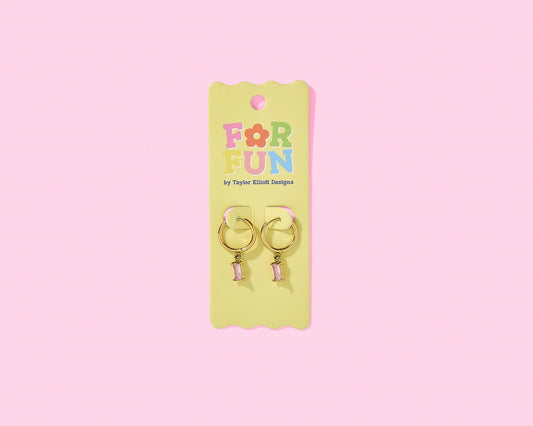 Maxie Pink Huggie Earrings
