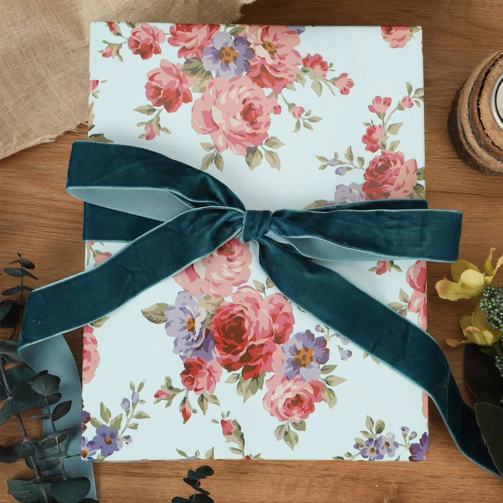 Blue Floral Wrapping Paper