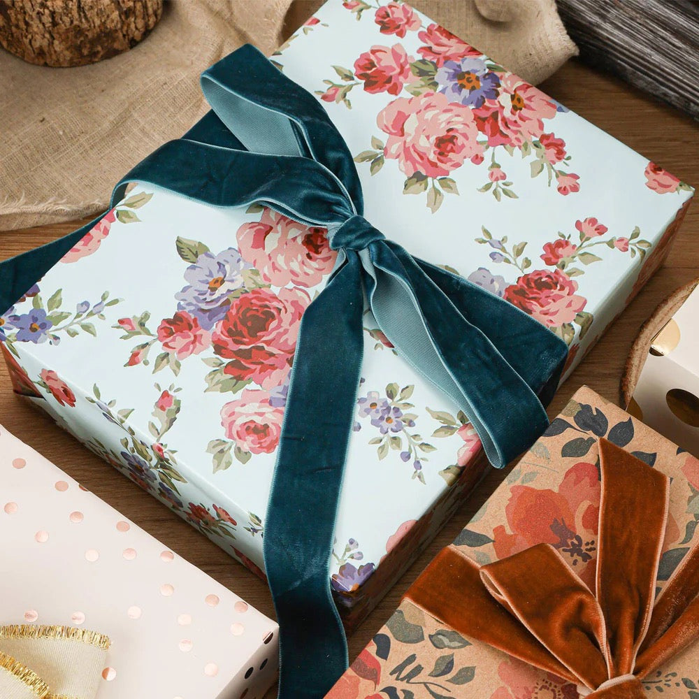 Blue Floral Wrapping Paper