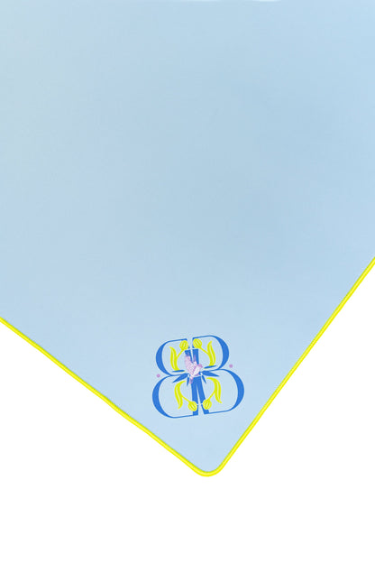 East Meets West Mahjong Mat | Blue