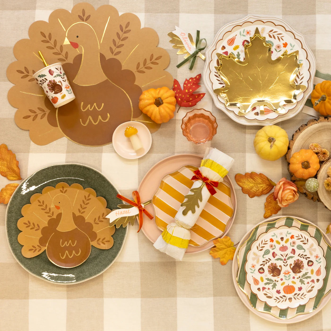 Fall Stripes Side Plates