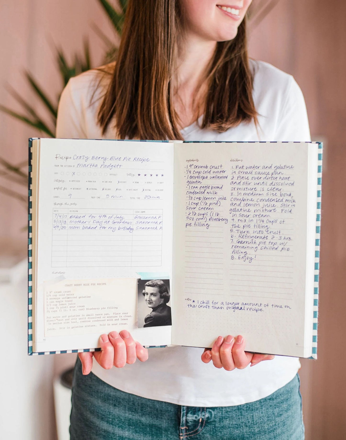 Heirloom Recipe Book | Navy Gingham