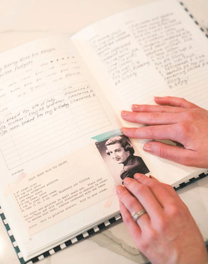 Heirloom Recipe Book | Navy Gingham