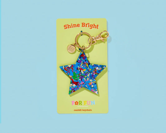 Blue Confetti Star Keychain
