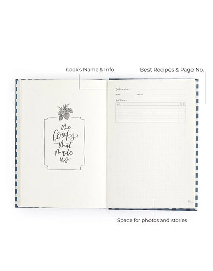 Heirloom Recipe Book | Navy Gingham