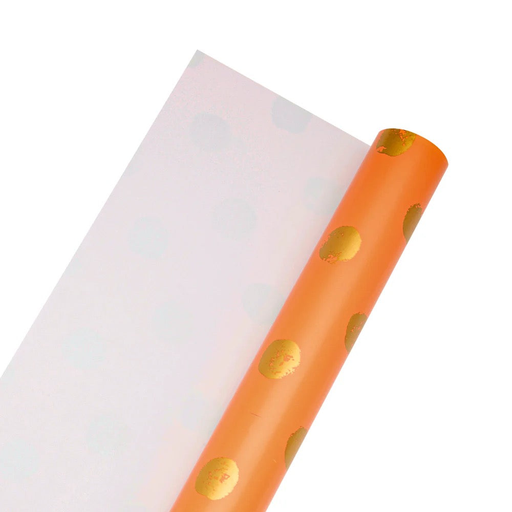 Orange & Gold Dotted Wrapping Paper