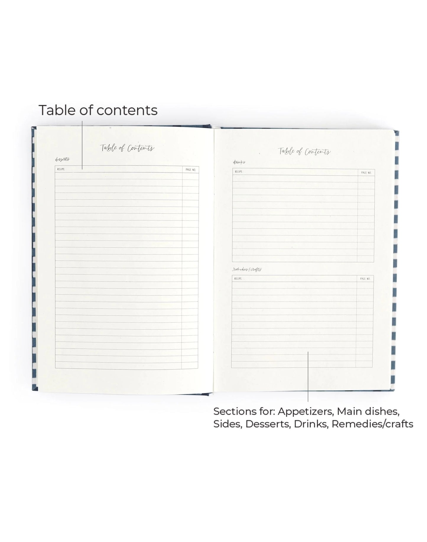 Heirloom Recipe Book | Navy Gingham