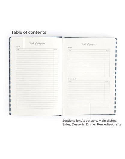 Heirloom Recipe Book | Navy Gingham
