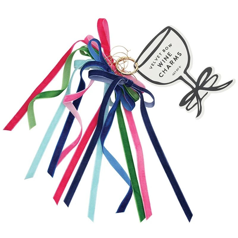 Velvet Bow Wine Charms
