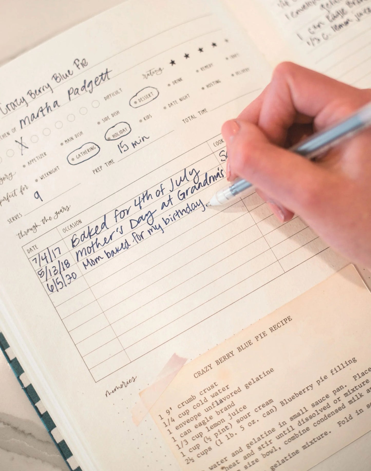 Heirloom Recipe Book | Navy Gingham