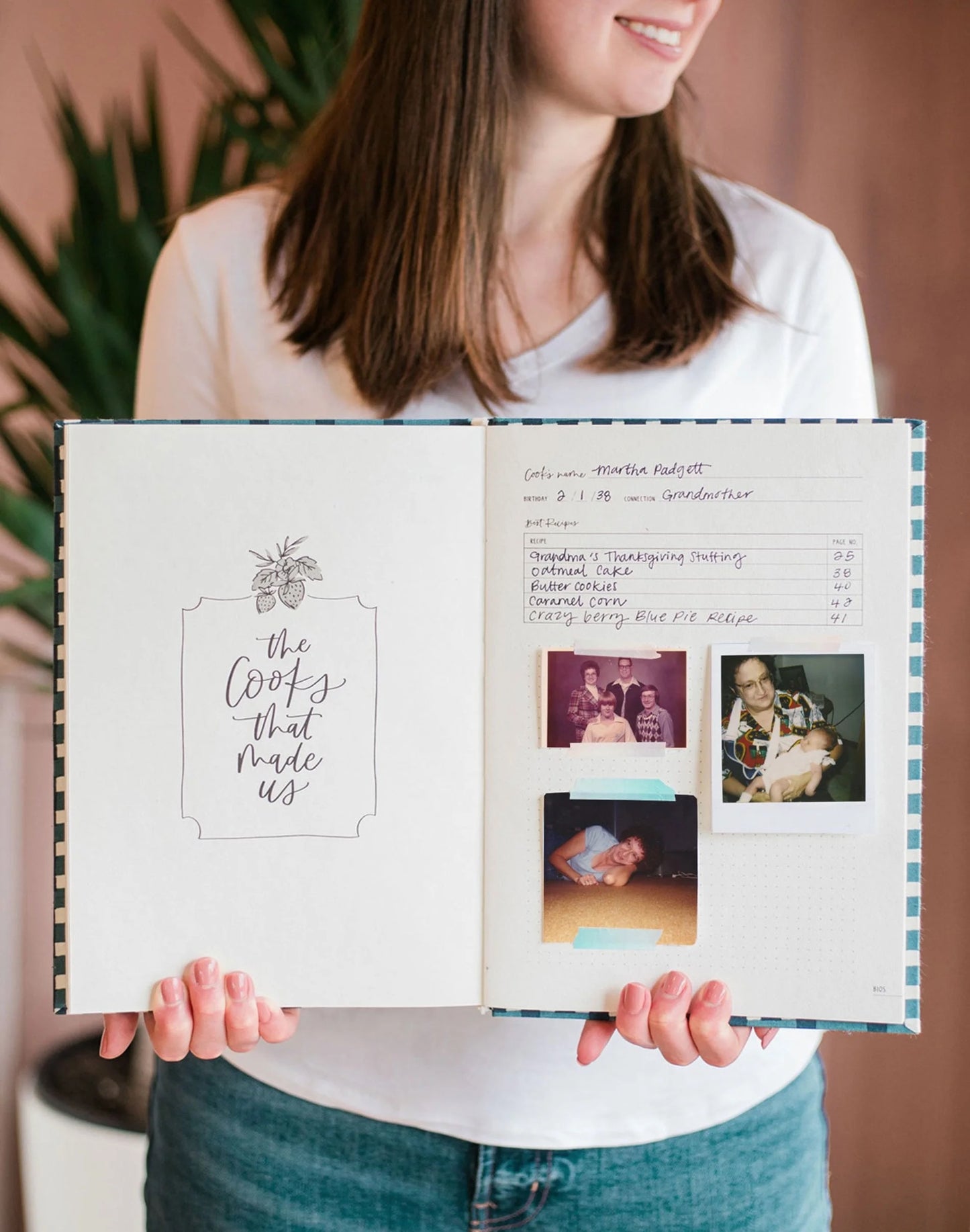 Heirloom Recipe Book | Navy Gingham