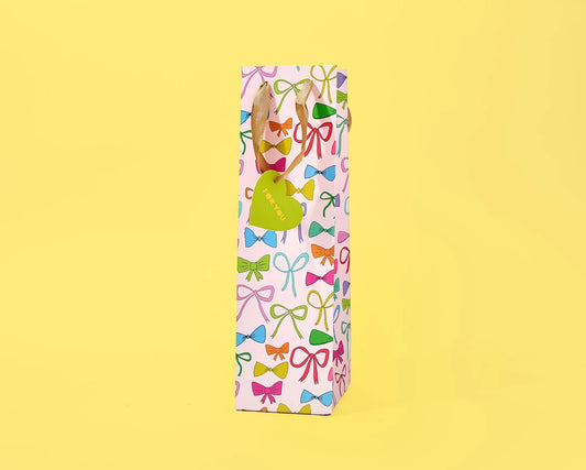 Colorful Bows Wine Bag