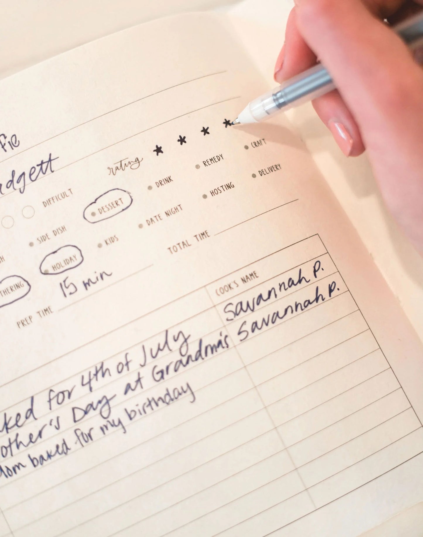 Heirloom Recipe Book | Navy Gingham
