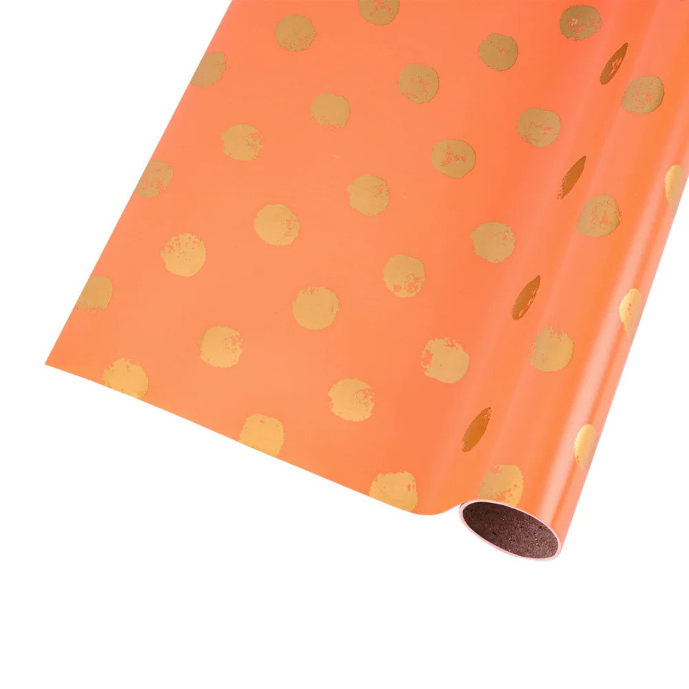 Orange & Gold Dotted Wrapping Paper