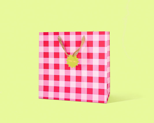 Red & Pink Gingham Bag | Large