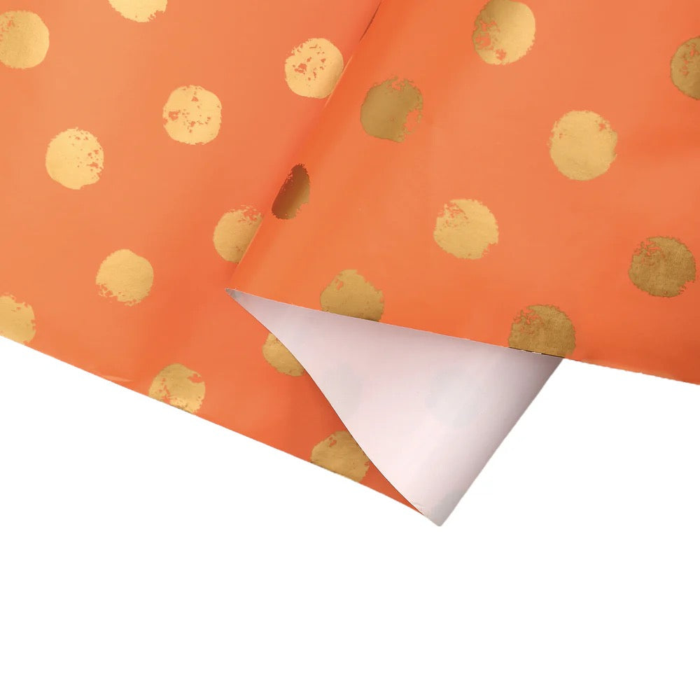 Orange & Gold Dotted Wrapping Paper